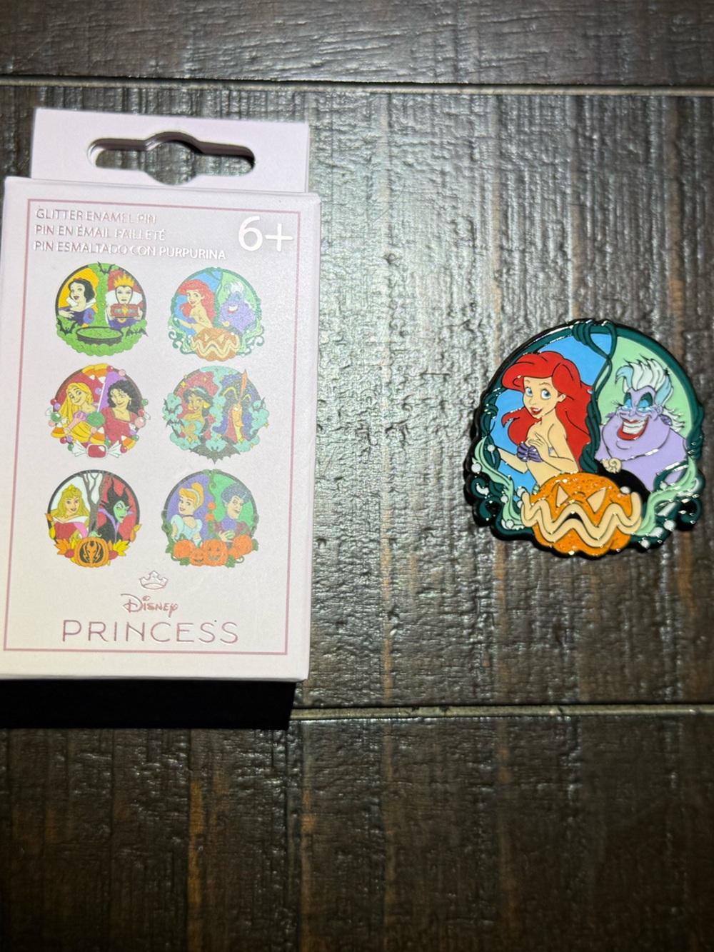 Disney Princess Glitter Enamel Pin NEW Mystery Box Series (Ariel & Ursula)